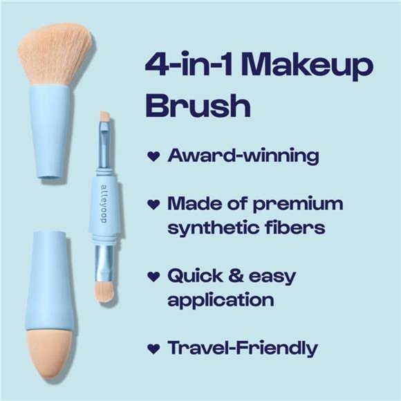 Multi-Tasker 4-in-1 Makeup Brush – All-in-One Sponge, Eyeshadow, Eyebrow - Picture 2 of 7